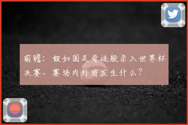 前瞻：假如国足奇迹般杀入世界杯决赛，赛场内外将发生什么？